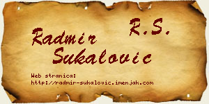 Radmir Šukalović vizit kartica